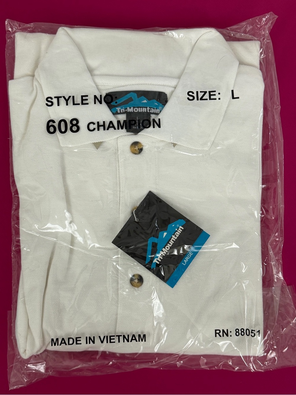 Men's Large Long-Sleeve White Polo/Embroidery Friendly 60%C/40%Poly. Mix NWT - Picture 7 of 9